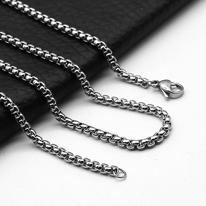 1Pc Stainless Steel Square Rolo Chain Necklace 2mm-5mm Unisex Design