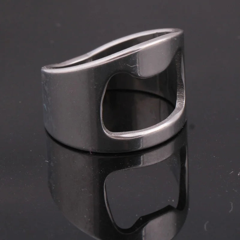 Bottle Opener Ring Stainless Steel Finger Ring Cool Kitchen Gadget