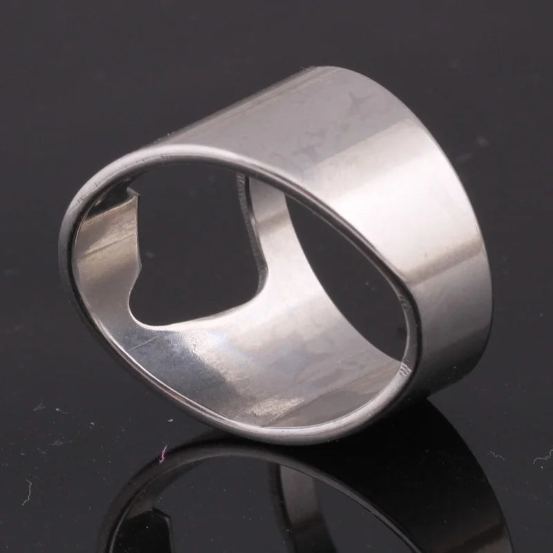 Bottle Opener Ring Stainless Steel Finger Ring Cool Kitchen Gadget