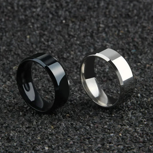 Charm Jewelry Ring for Men Women Stainless Steel Black Matte Band 8mm Quality