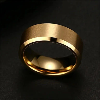 Charm Jewelry Ring for Men Women Stainless Steel Black Matte Band 8mm Quality