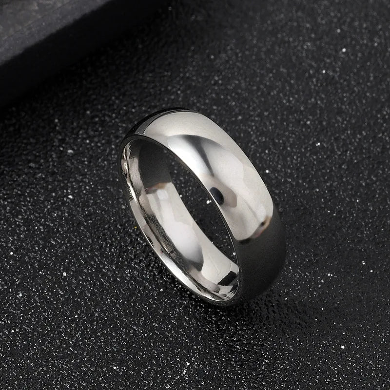 Charm Jewelry Ring for Men Women Stainless Steel Black Matte Band 8mm Quality