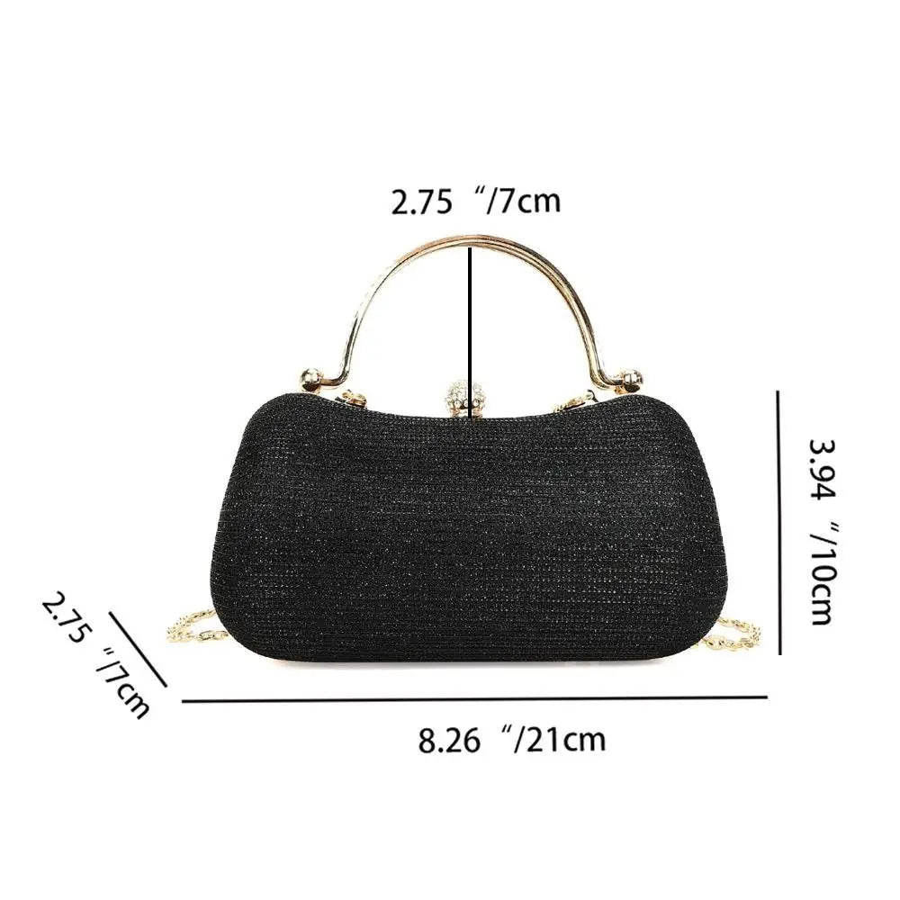 Elegant Egg Shape Evening Bag With Rhinestones Beaded Design For Women