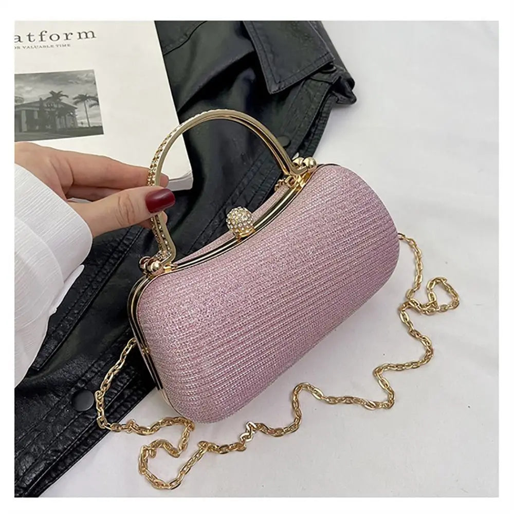 Elegant Egg Shape Evening Bag With Rhinestones Beaded Design For Women