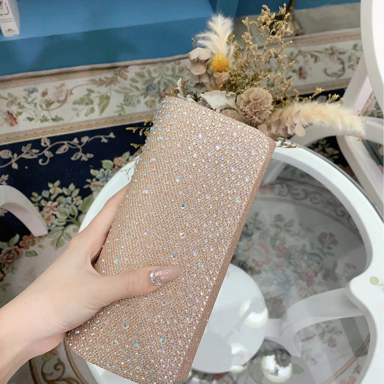 Elegant Rhinestone Dinner Bag Exquisite Shoulder Clutch Bag for Parties