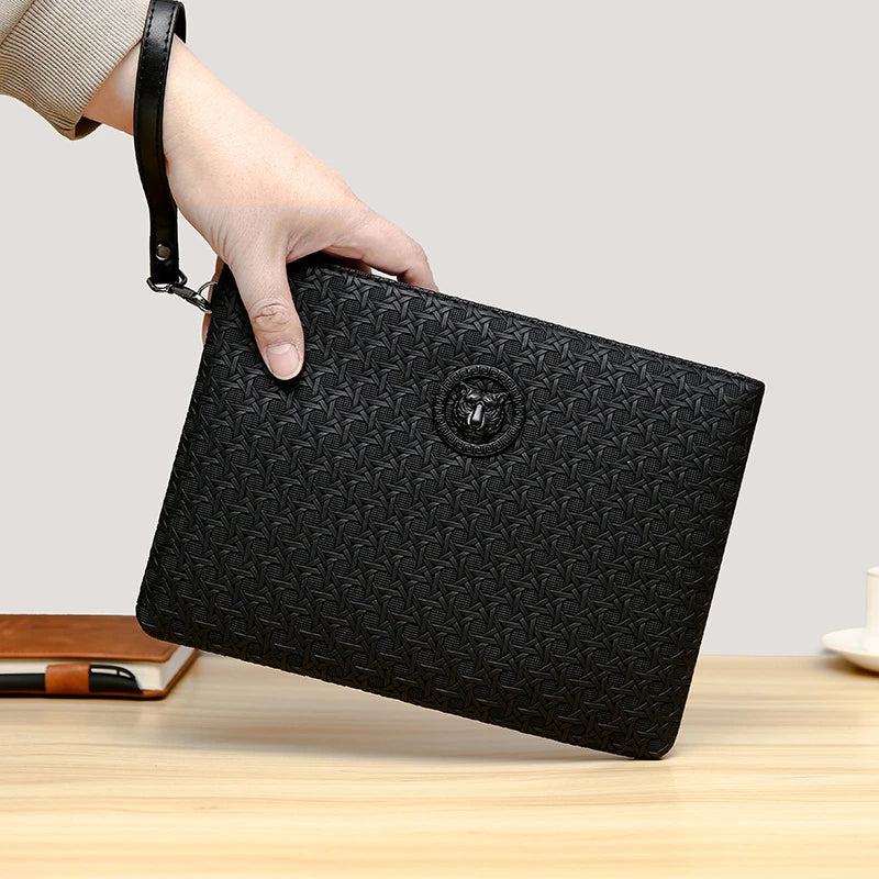 Fashion Business Men Day Clutch Bag High Quality PU Leather Casual Cardholder Case