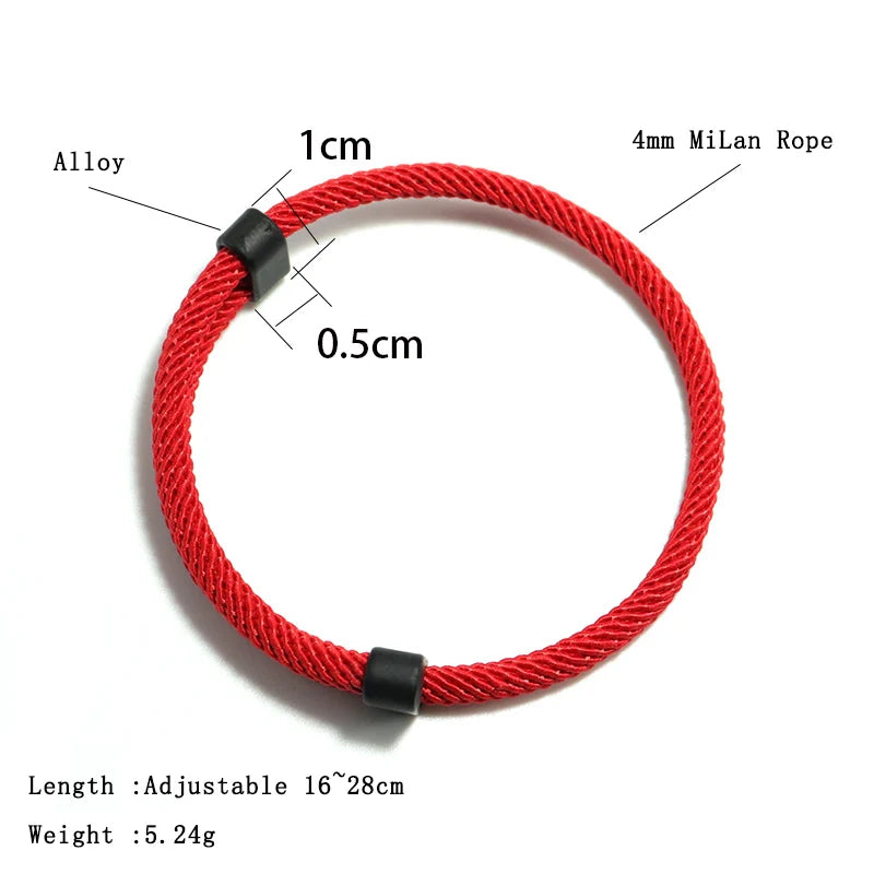 Fashion Mens Bracelet Set 2pcs Adjustable Lucky Red Thread Charm Accessories