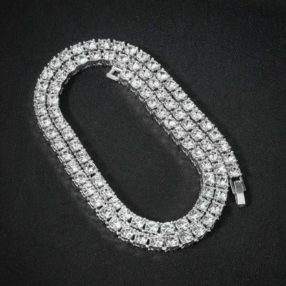 Hip Hop Shiny 15MM Cuban Link Chain Necklace Silver Color Iced Out Punk Jewelry