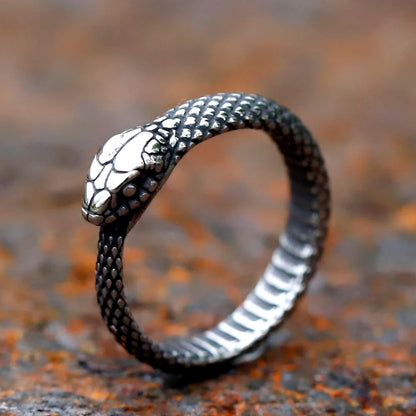 Men's 316L Stainless Steel Viking Snake Head Amulet Ring Fashion Jewelry Gifts