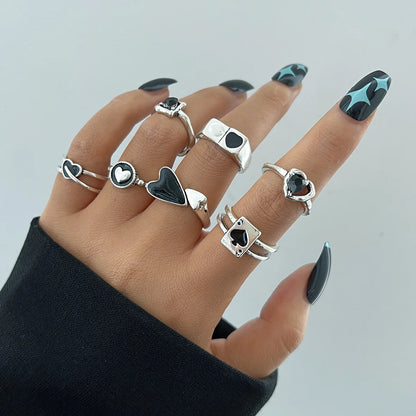 Punk Gothic Skeleton Unisex Ring Set Vintage Metal Grunge Jewelry Gift